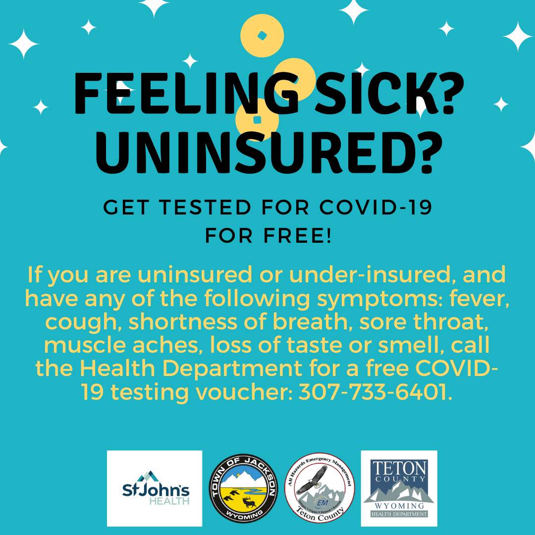 Information about free Covid-19 testing for uninsured persons by St. John's